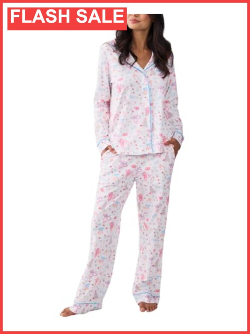 Women's Button Down Pajama Set Long Sleeve Sleepwear Lounge PJs